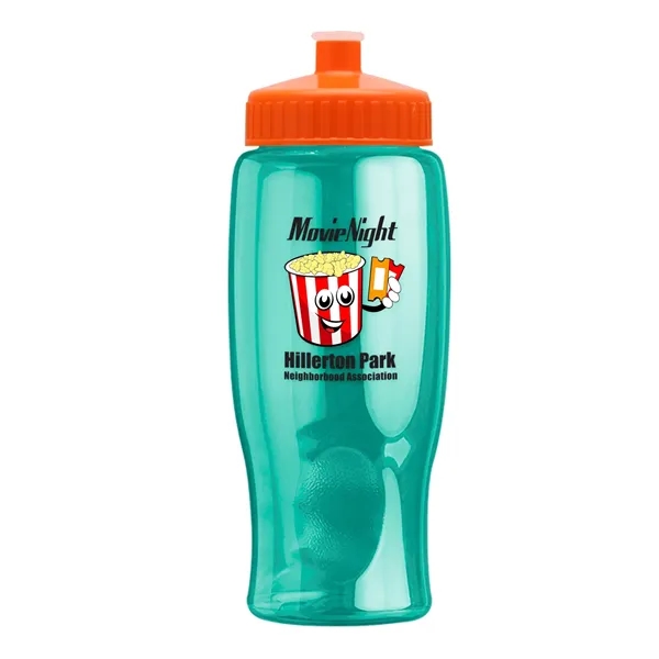 Translucent Teal color option for Garyline® Poly+ Bottle With Push Pull Lid   27 Oz.