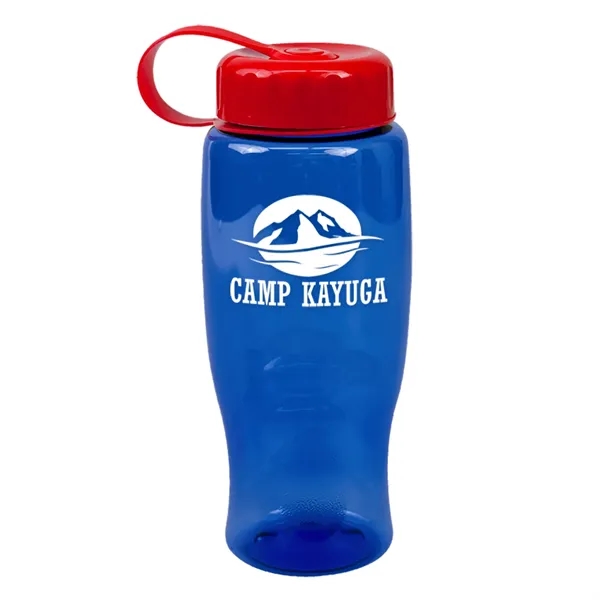 Translucent Blue color option for Garyline® Poly+ Bottle With Tethered Lid   27 Oz.