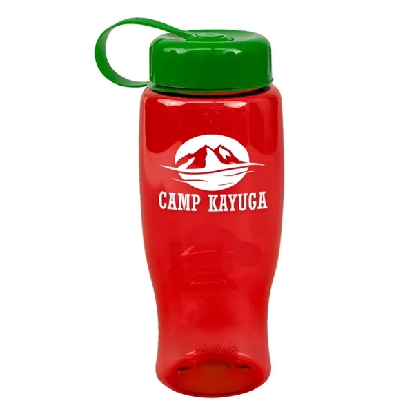 Translucent Red color option for Garyline® Poly+ Bottle With Tethered Lid   27 Oz.