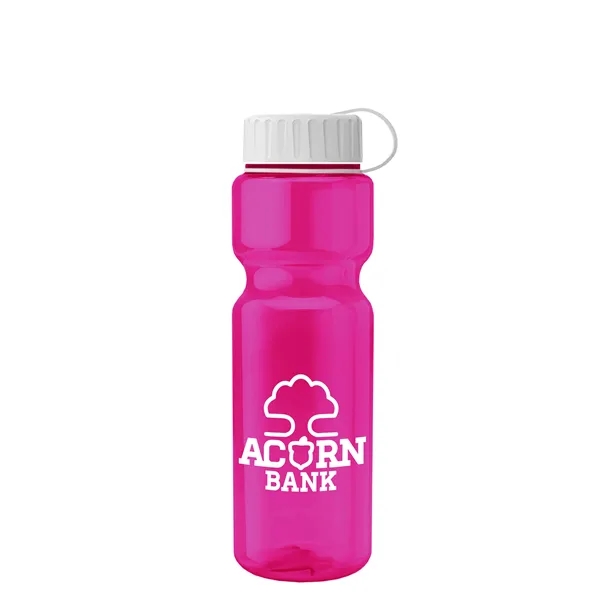 Translucent Hot Pink color option for Garyline® Champ Bottle With Tethered Lid   28 Oz.
