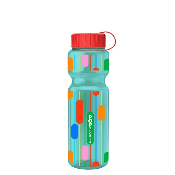 Translucent Teal color option for Garyline® Champ Bottle With Tethered Lid   28 Oz.