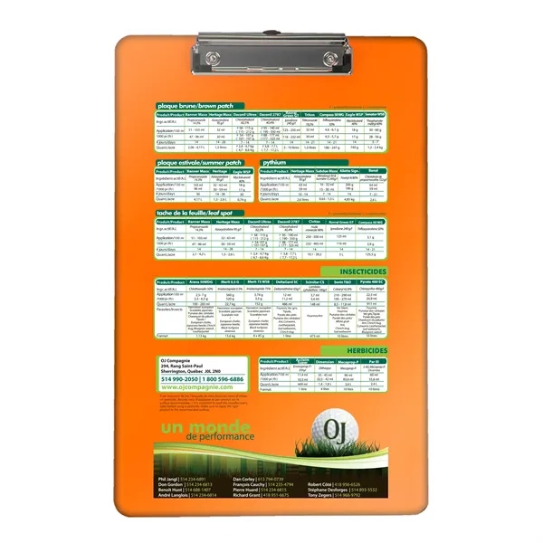 Translucent Orange color option for Garyline® Low Profile Clipboard