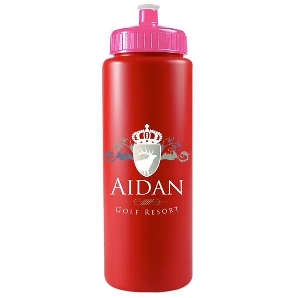 Red color option for Garyline® Quart Sport Bottle With Push Pull Lid   32 Oz.