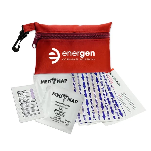 Red color option for Garyline® Zip Pouch First Aid Kit   10 Piece
