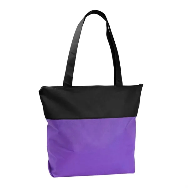 Black/Purple color option for Good Value™ Poly Pro Two Tone Zippered Tote