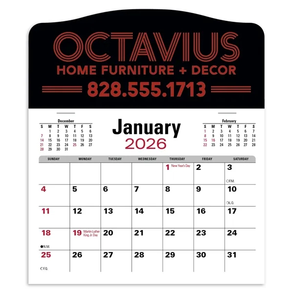 White color option for Triumph® Calendars Press N Stick Jumbo Header With 3 Mont...