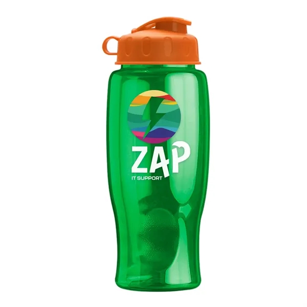 Translucent Green color option for Garyline® Poly+ Bottle With Flip Lid   27 Oz.