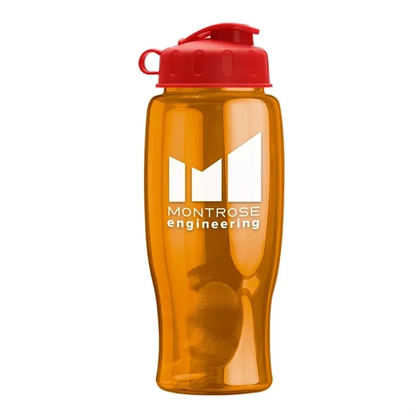 Translucent Orange color option for Garyline® Poly+ Bottle With Flip Lid   27 Oz.
