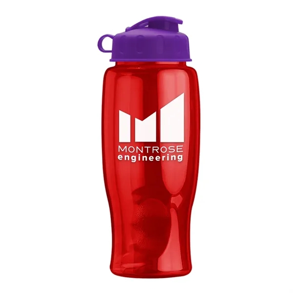 Translucent Red color option for Garyline® Poly+ Bottle With Flip Lid   27 Oz.