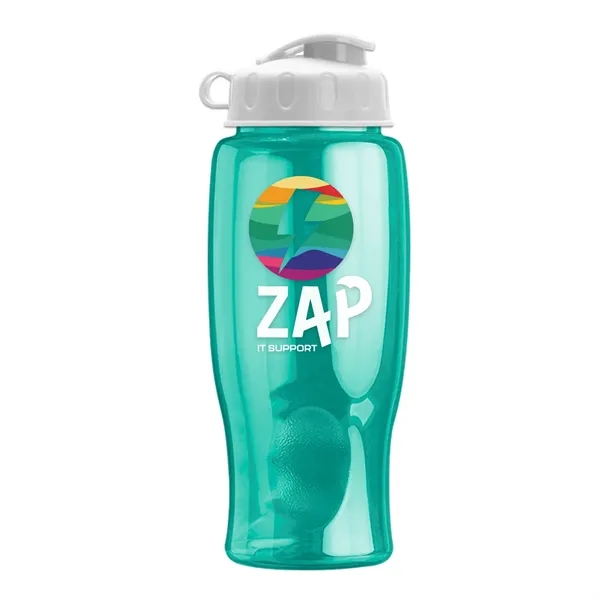 Translucent Teal color option for Garyline® Poly+ Bottle With Flip Lid   27 Oz.