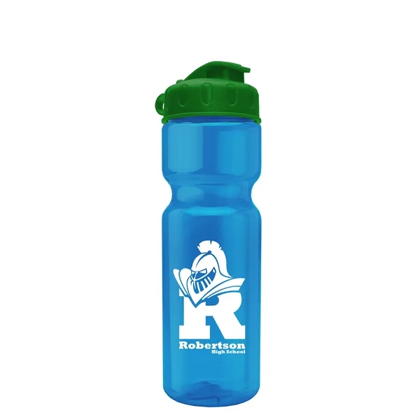 Translucent Blue color option for Garyline® Champ Bottle With Flip Lid   28 Oz.