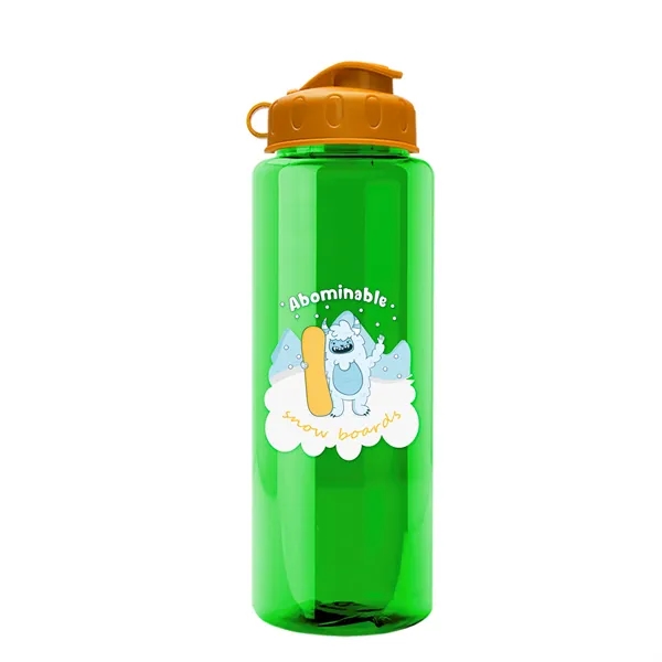 Translucent Green color option for Garyline® Guzzler Bottle With Flip Lid   32 Oz.