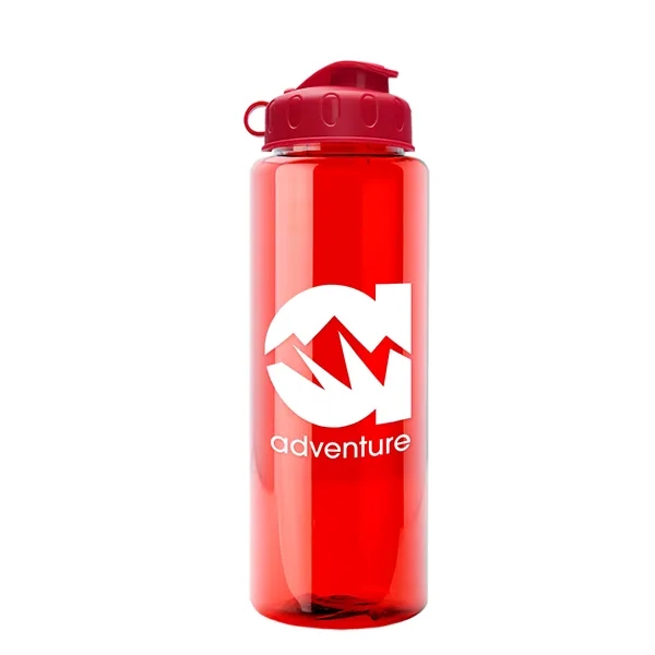 Translucent Red color option for Garyline® Guzzler Bottle With Flip Lid   32 Oz.