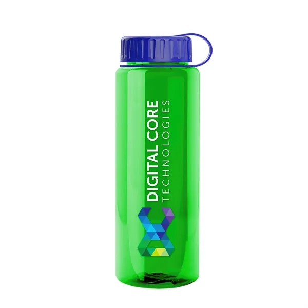 Translucent Green color option for Garyline® Guzzler Bottle With Tethered Lid   32 Oz.