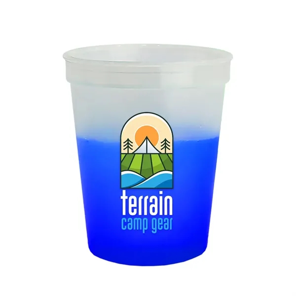 Frost/Blue color option for Garyline® Cups On The Go Color Changing Stadium Cup   16 Oz.