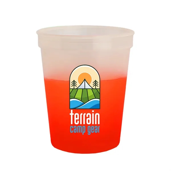 Frost/Orange color option for Garyline® Cups On The Go Color Changing Stadium Cup   16 Oz.