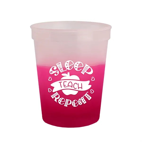 Frost/Pink color option for Garyline® Cups On The Go Color Changing Stadium Cup   16 Oz.