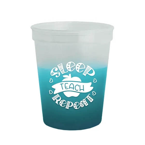 Frost/Teal color option for Garyline® Cups On The Go Color Changing Stadium Cup   16 Oz.