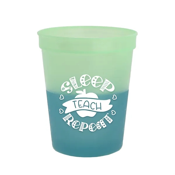 Green/Blue color option for Garyline® Cups On The Go Color Changing Stadium Cup   16 Oz.