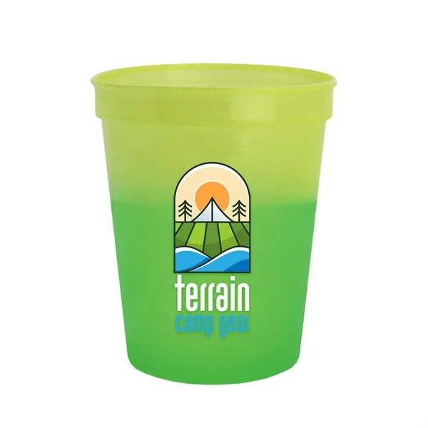 Yellow/Green color option for Garyline® Cups On The Go Color Changing Stadium Cup   16 Oz.