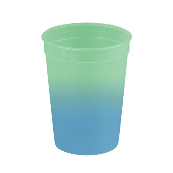 Green/Blue color option for Garyline® Cups On The Go Color Changing Stadium Cup   12 Oz.
