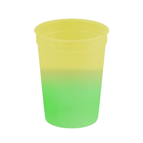 Yellow/Green color option for Garyline® Cups On The Go Color Changing Stadium Cup   12 Oz.