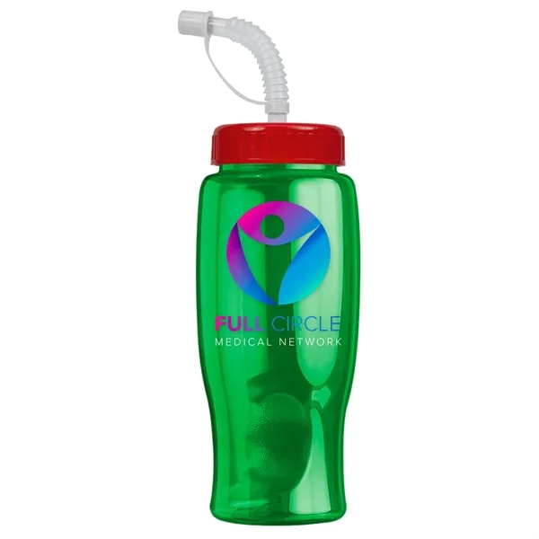 Translucent Green color option for Garyline® Poly+ Bottle With Straw Lid   27 Oz.
