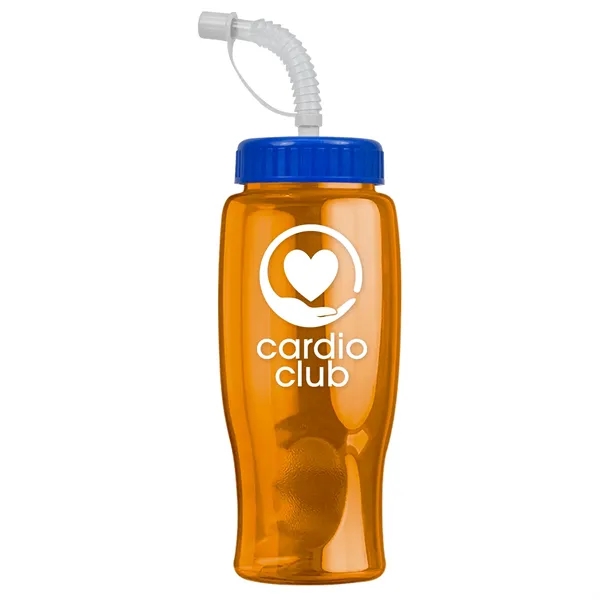 Translucent Orange color option for Garyline® Poly+ Bottle With Straw Lid   27 Oz.