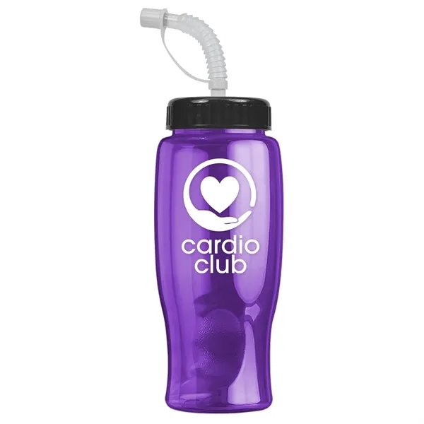 Translucent Violet color option for Garyline® Poly+ Bottle With Straw Lid   27 Oz.