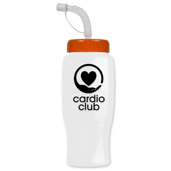 White color option for Garyline® Poly+ Bottle With Straw Lid   27 Oz.