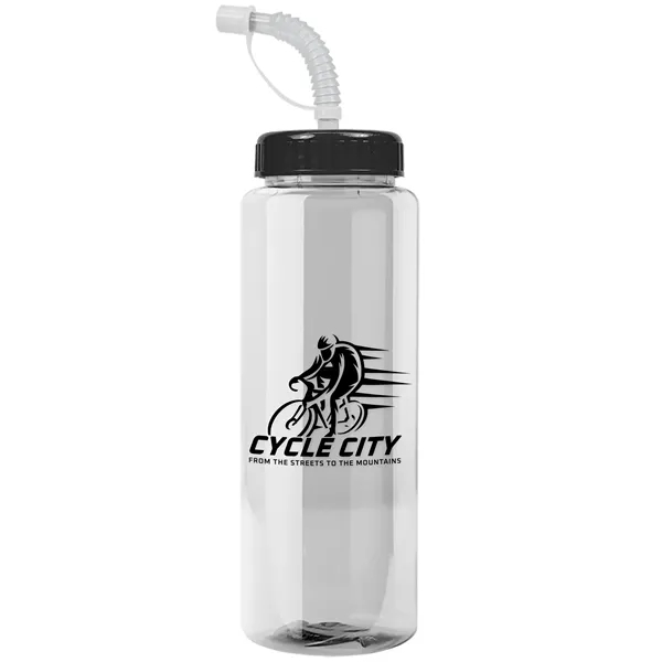 Clear color option for Garyline® Guzzler Bottle With Straw Lid   32 Oz.