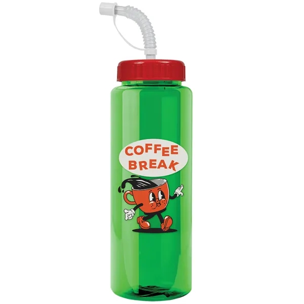 Translucent Green color option for Garyline® Guzzler Bottle With Straw Lid   32 Oz.