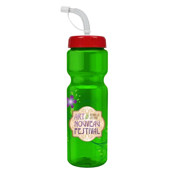 Translucent Green color option for Garyline® Champ Bottle With Straw Lid   28 Oz.