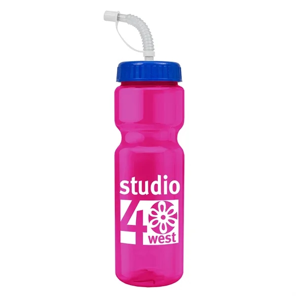 Translucent Hot Pink color option for Garyline® Champ Bottle With Straw Lid   28 Oz.