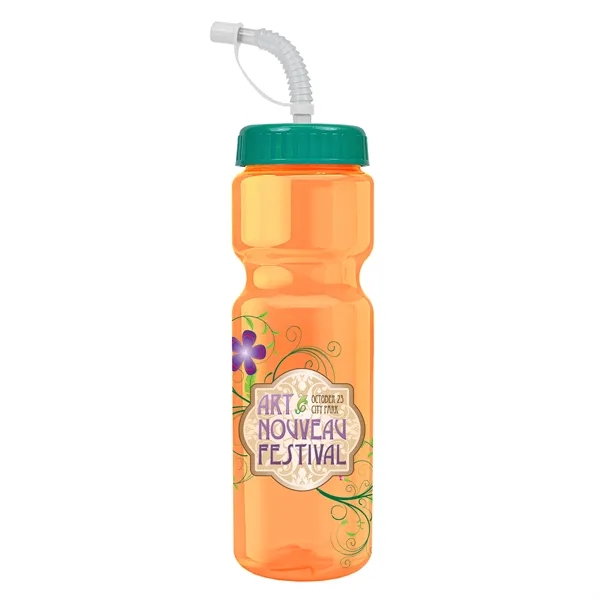 Translucent Orange color option for Garyline® Champ Bottle With Straw Lid   28 Oz.