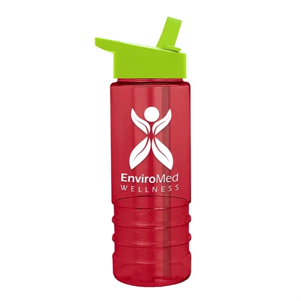 Translucent Red color option for Garyline® Salute Bottle With Flip Straw Lid   24 Oz.