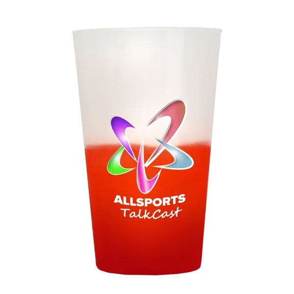 Frost/Orange color option for Garyline® Cups On The Go Color Changing Stadium Cup   22 Oz.