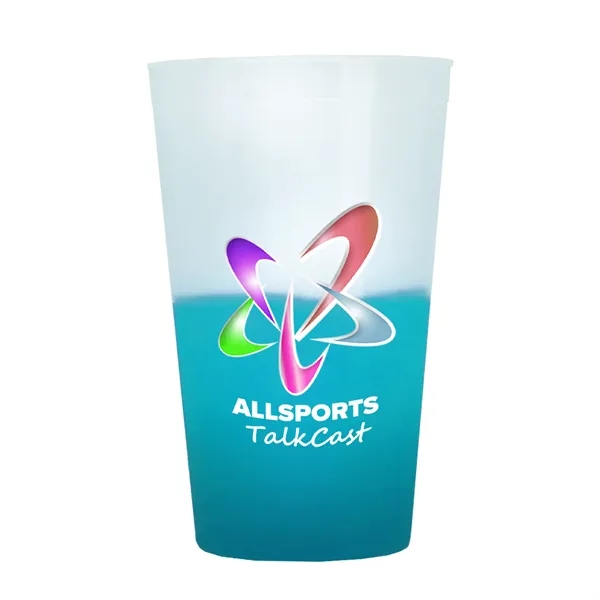 Frost/Teal color option for Garyline® Cups On The Go Color Changing Stadium Cup   22 Oz.