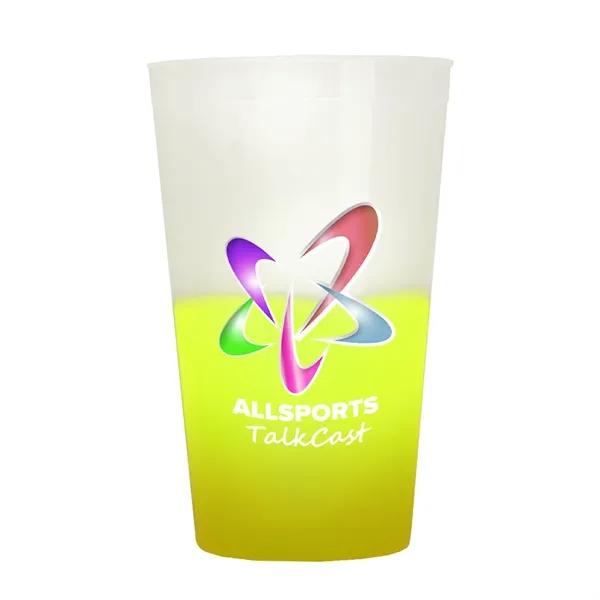 Frost/Yellow color option for Garyline® Cups On The Go Color Changing Stadium Cup   22 Oz.