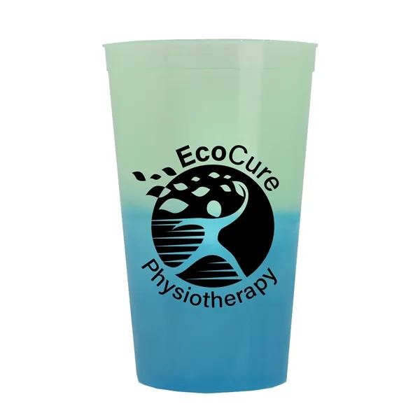 Green/Blue color option for Garyline® Cups On The Go Color Changing Stadium Cup   22 Oz.