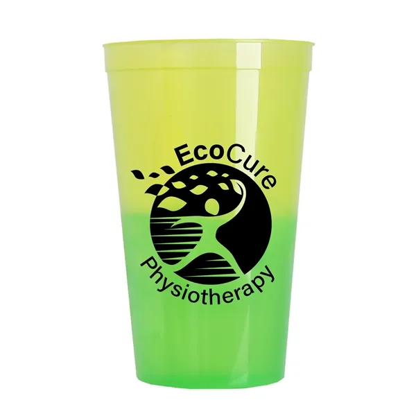 Yellow/Green color option for Garyline® Cups On The Go Color Changing Stadium Cup   22 Oz.