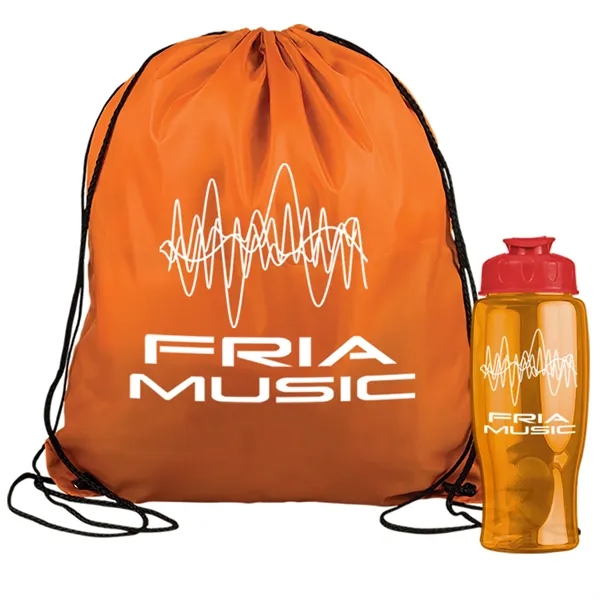 Orange color option for Garyline® Graduate Drawstring Backpack With 27 Oz. Bottle