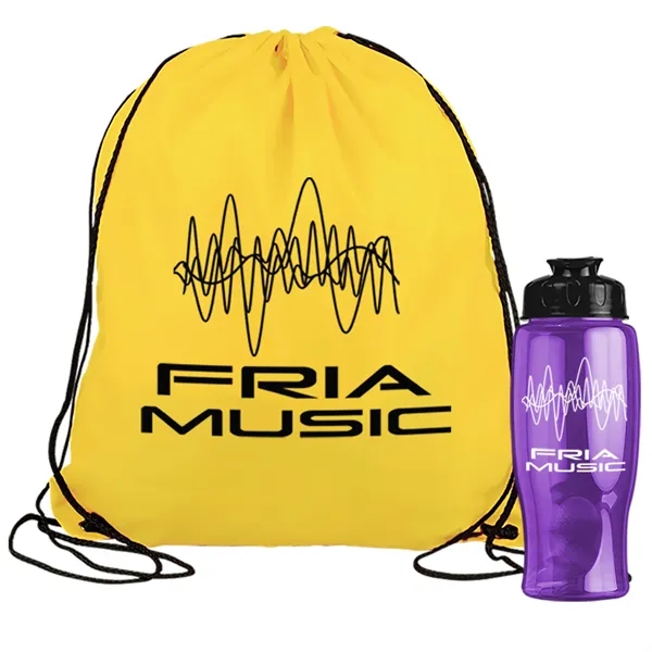 Yellow color option for Garyline® Graduate Drawstring Backpack With 27 Oz. Bottle