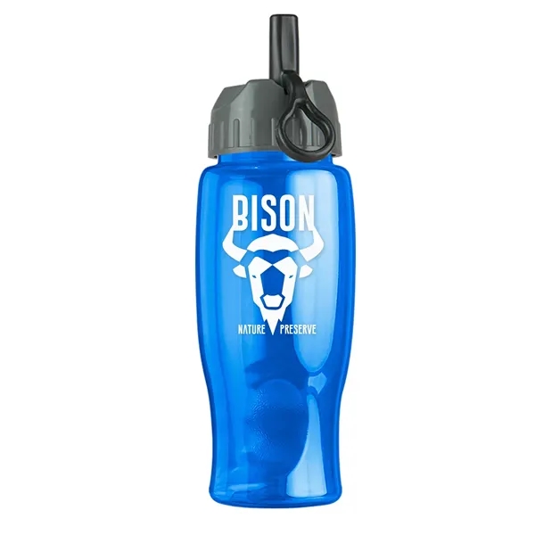 Translucent Blue color option for Garyline® Poly+ Bottle With Ring Straw Lid   27 Oz.