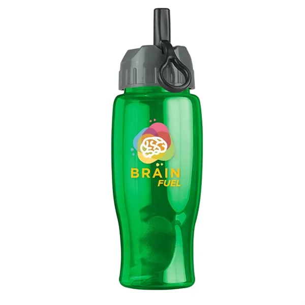 Translucent Green color option for Garyline® Poly+ Bottle With Ring Straw Lid   27 Oz.