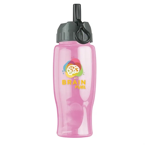 Translucent Pink color option for Garyline® Poly+ Bottle With Ring Straw Lid   27 Oz.