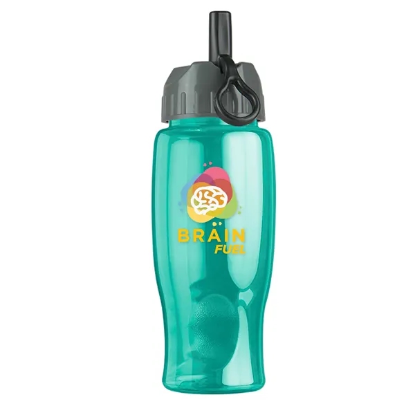 Translucent Teal color option for Garyline® Poly+ Bottle With Ring Straw Lid   27 Oz.