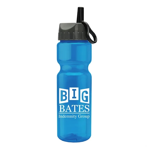 Translucent Blue color option for Garyline® Champ Bottle With Ring Straw Lid   28 Oz.