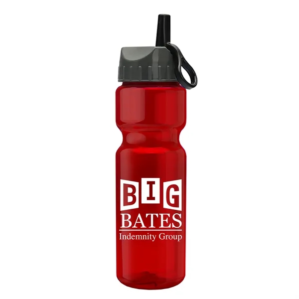 Translucent Red color option for Garyline® Champ Bottle With Ring Straw Lid   28 Oz.
