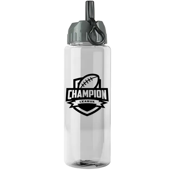 Clear color option for Garyline® Guzzler Bottle With Ring Straw Lid   32 Oz.